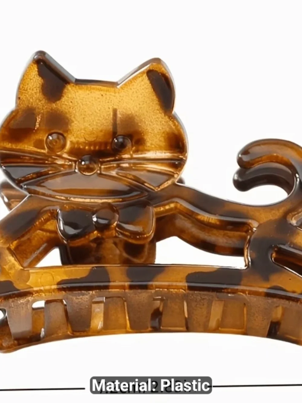 Cat-Shaped Hair Claw Clip for Pets & Humans - Black and Tortoiseshell SET OF 3
